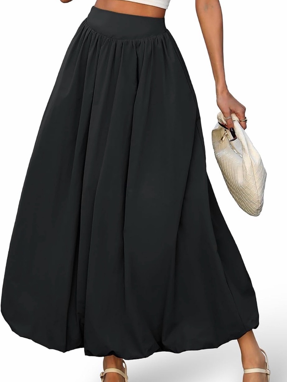 Black High-Waist Maxi Skirt - Classic Full-Length Women’s Skirt